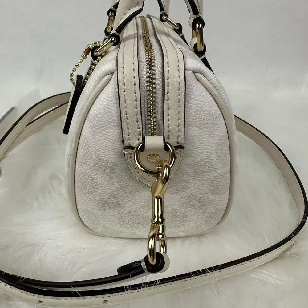 Coach Mini Rowan Crossbody In Signature Canvas In Gold/Chalk CW329 NWT